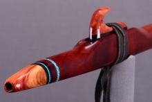 Red Hibiscus Native American Flute, Minor, High C-5, #I6K